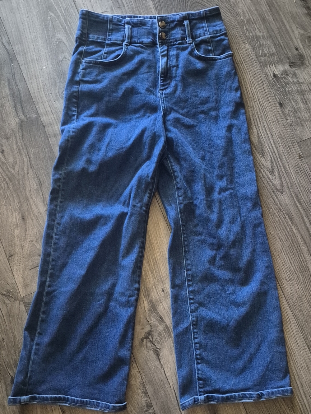 High-Waist Wide Leg Women’s Jeans - Blue Ann Taylor Petite 8p